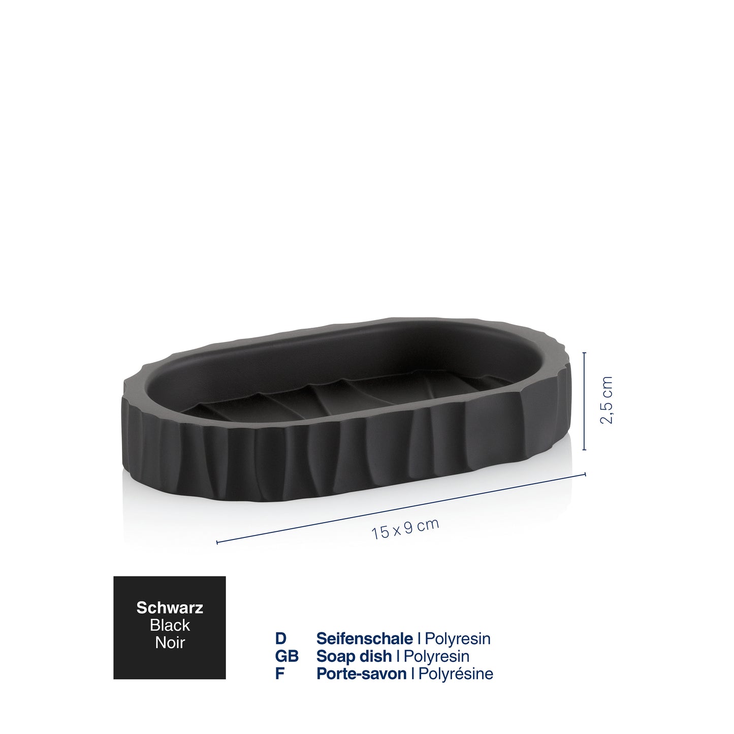 Zeepbakje - Black - "Merida" range