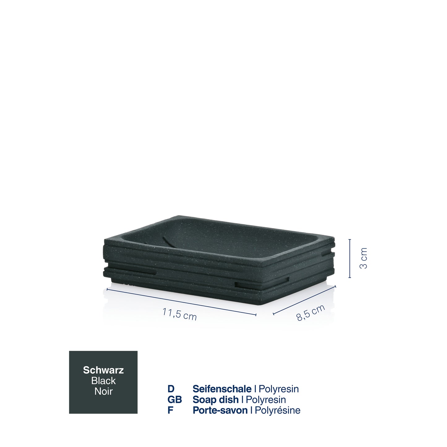 Zeepbakje - Black - "Posidon" range