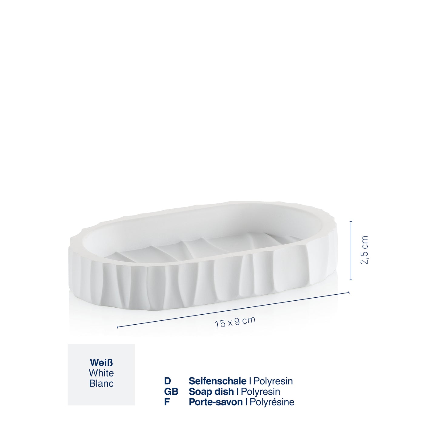 Zeepbakje - White - "Merida" range