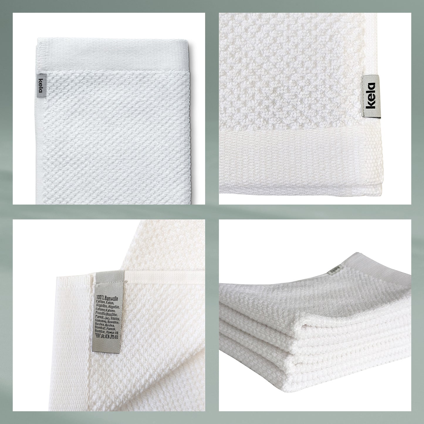 Set van 2 Gastendoekjes (30x50 cm) - White - "Lavinia" range - 100% Organisch