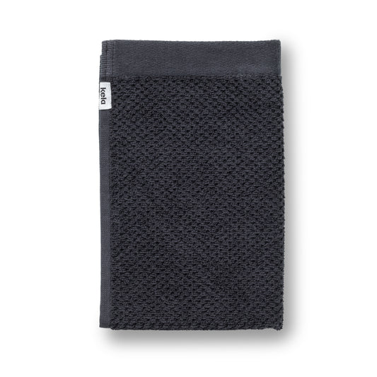 Set van 2 Gastendoekjes (30x50 cm) - Black - "Lavinia" range - 100% Organisch