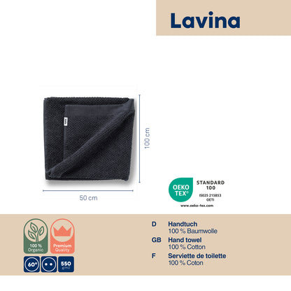 Set van 2 Handdoeken (50x100 cm) - Black - "Lavinia" range - 100% Organisch