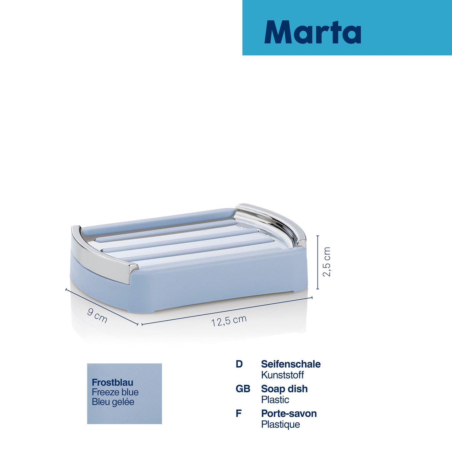 Zeepbakje - Freeze Blue - "Marta" range