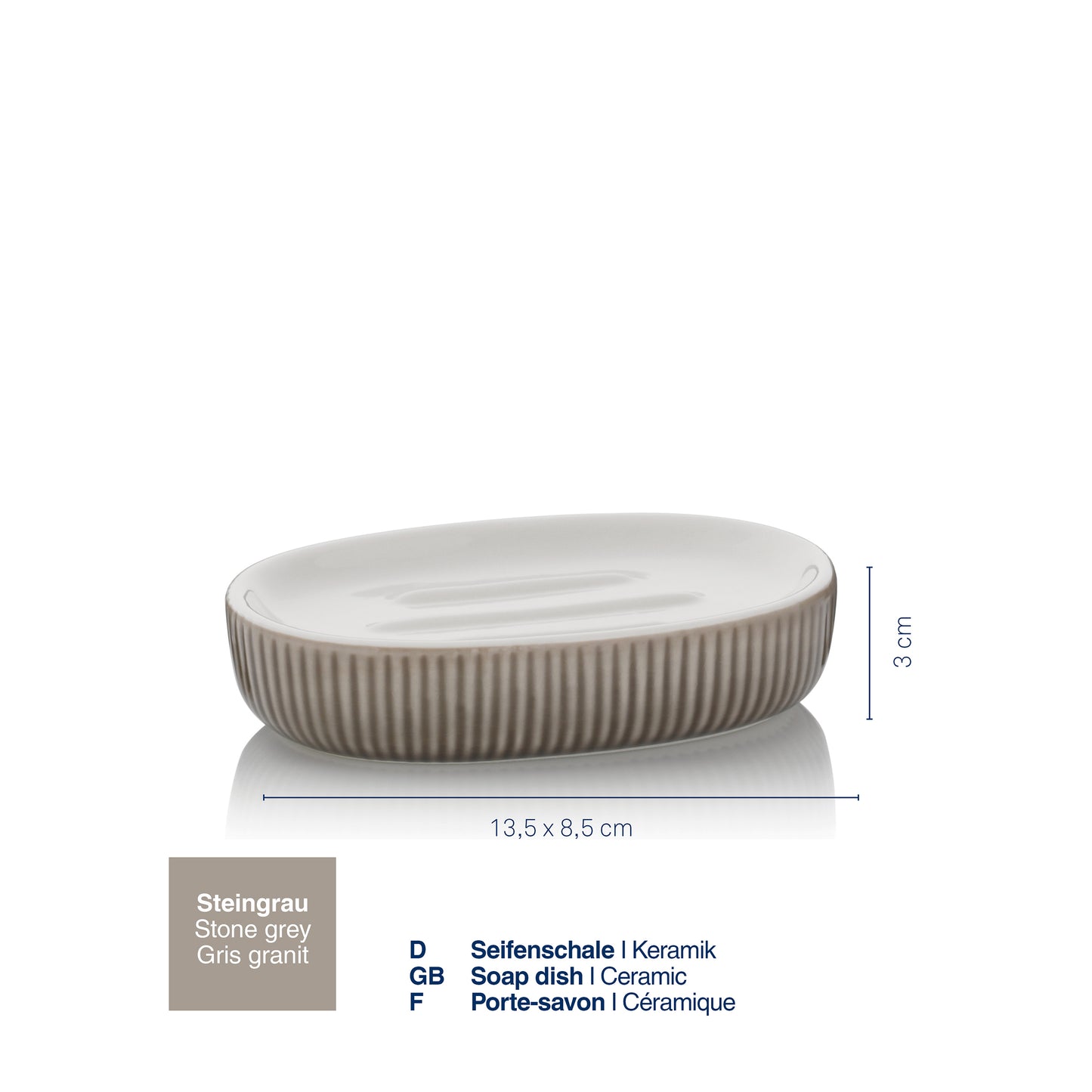 Zeepbakje - Stone Grey - "Ava" range