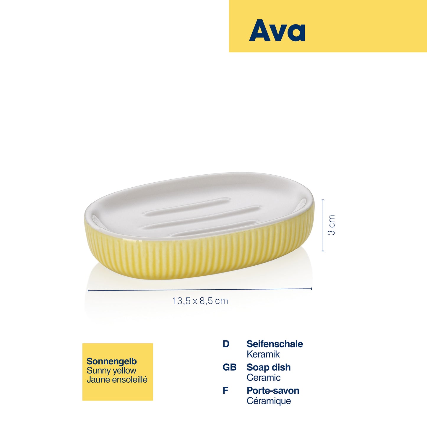 Zeepbakje - Sunny Yellow - "Ava" range