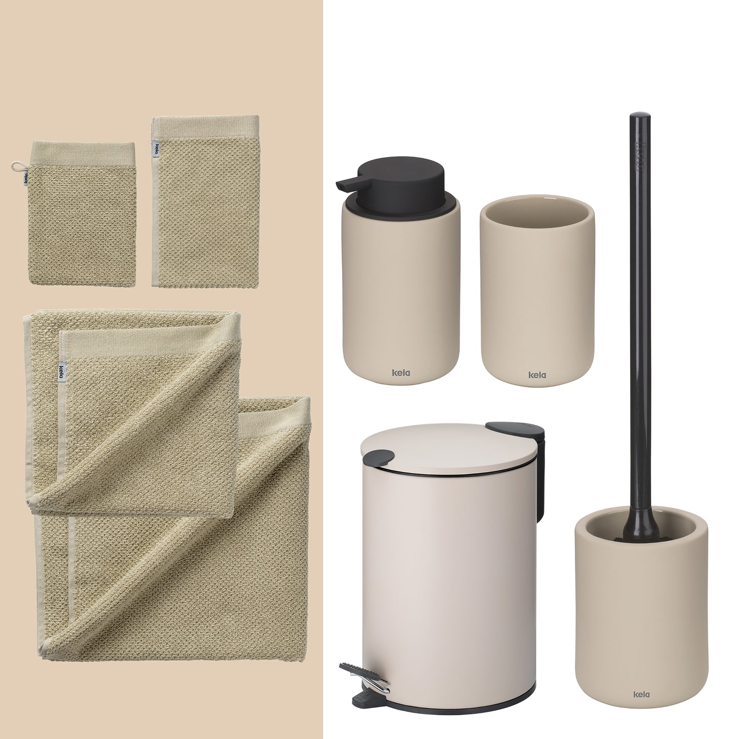 Sahara Calm – Luxe 20-delige Badkamer Set met 100% organische katoenen Handdoeken & Accessoires