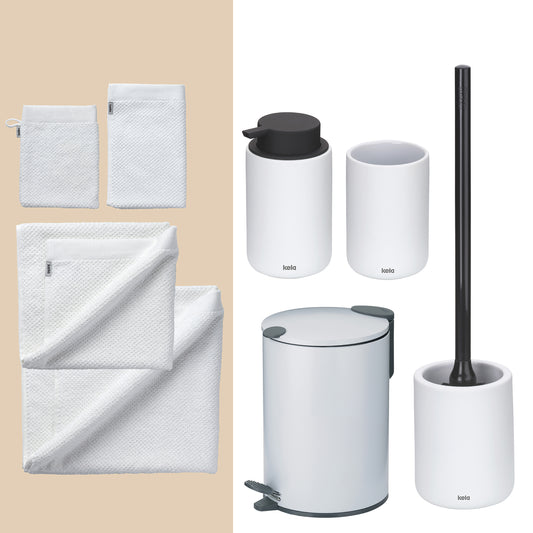 Minimal Chic – 20-delige Badkamer Set met 100% organische katoenen Handdoeken en Accessoires