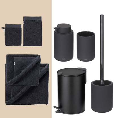 Black tie – 20-delige Luxe Badkamer Set met Handdoeken & Accessoires 100% organic cotton!