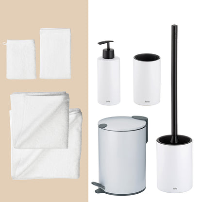 Artic White –  20-delige Badkamer Set met Handdoeken & Accessoires