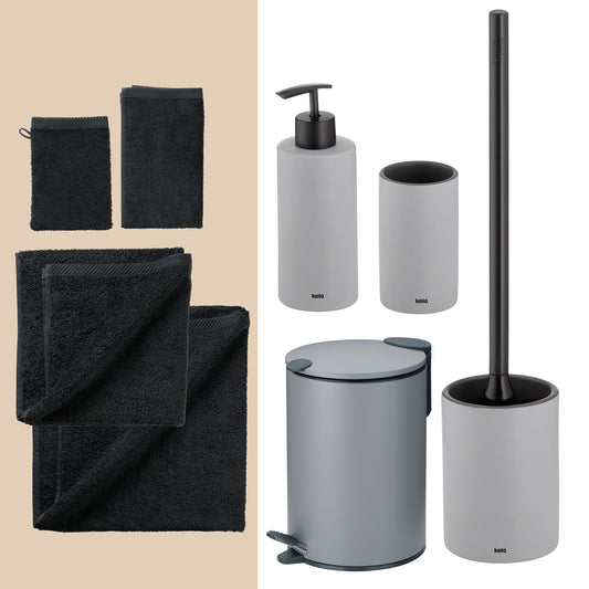 Gracius Grey – Complete 20-delige Badkamer Set: Handdoeken & Accessoires