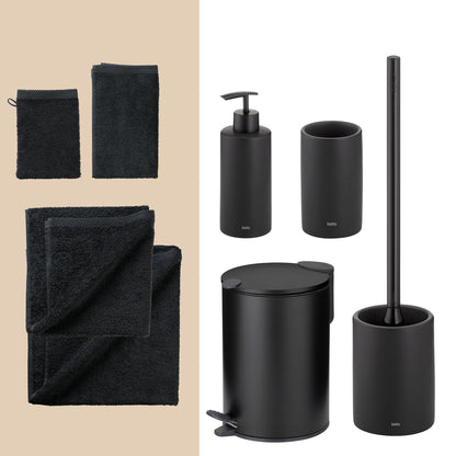 Crystal Noir – 20-delige Luxe Badkamer Set met Handdoeken & Accessoires