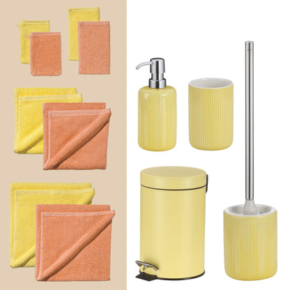 Sunflower Glow – Kleurrijke 20-delige Badkamer Set: Handdoeken (2 kleuren) & Accessoires