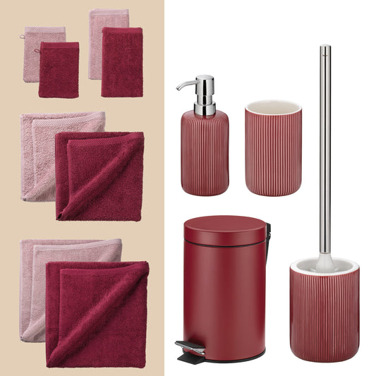 Berry Chic – 20-delige Badkamer Set met Handdoeken (2 kleuren) en Accessoires