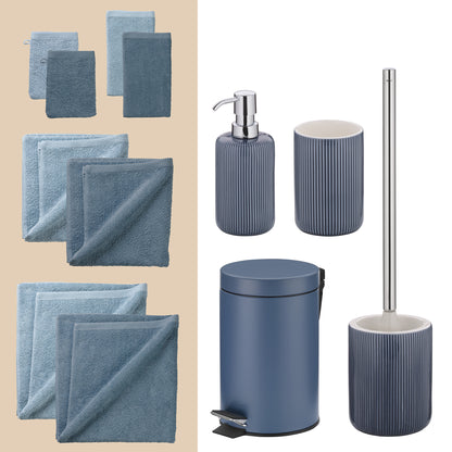 Sky Calm – 20-delige Badkamer Set met Handdoeken (2 kleuren) en Accessoires