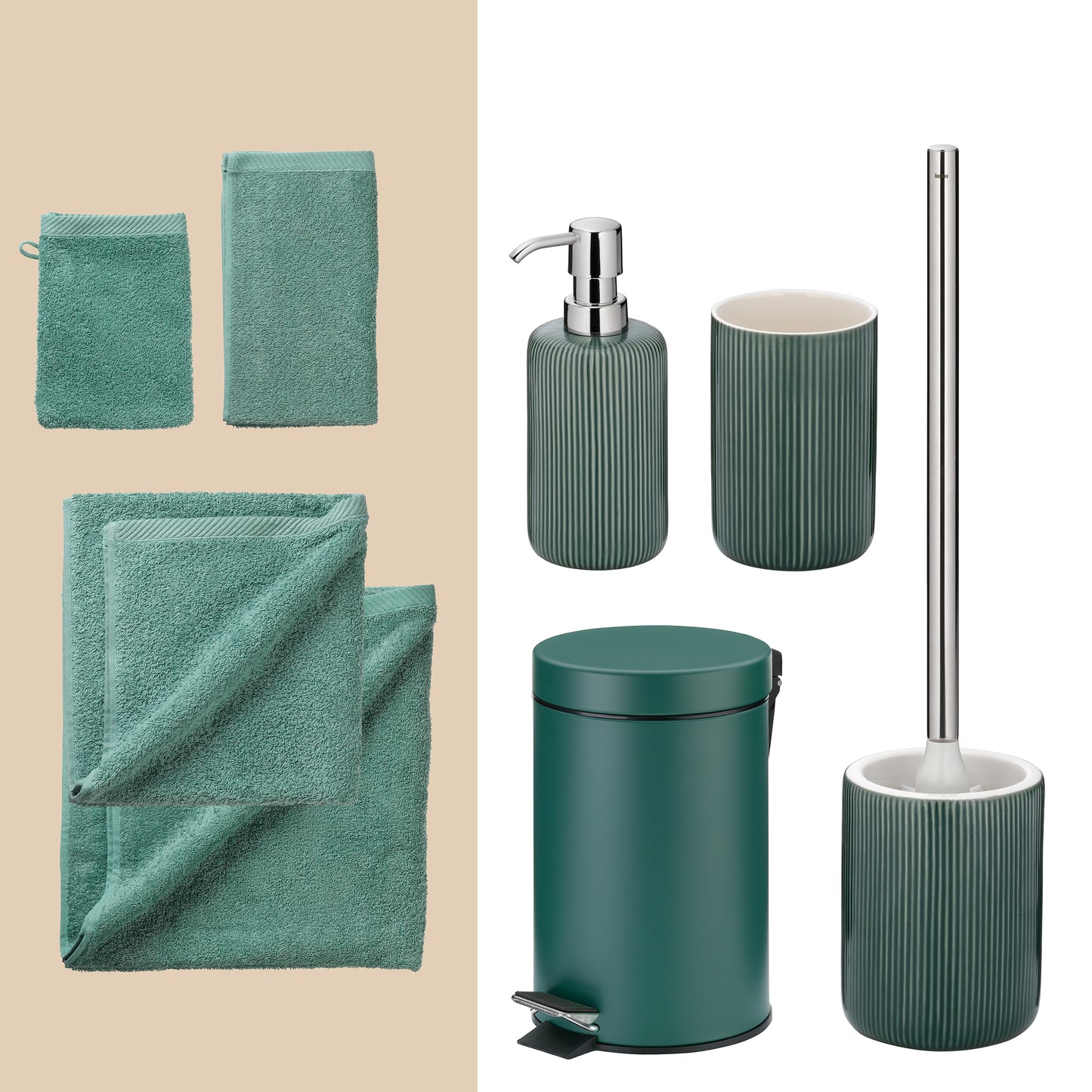 Forest Whisper – Elegante 20-delige Badkamer Set: Handdoeken & Accessoires