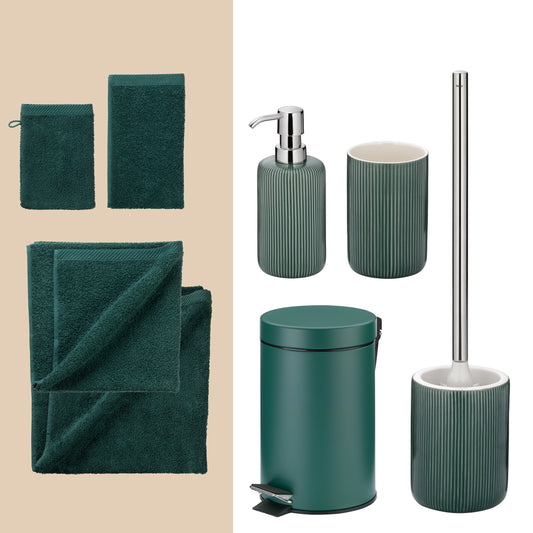 Sage Serenity – 20-delige Complete Badkamer Set met Handdoeken & Accessoires