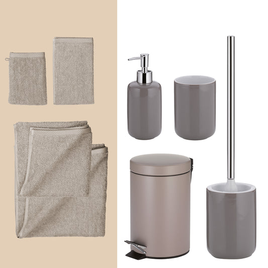 Earthy Elegance – Complete 20-delige Badkamer Set: Handdoeken & Accessoires