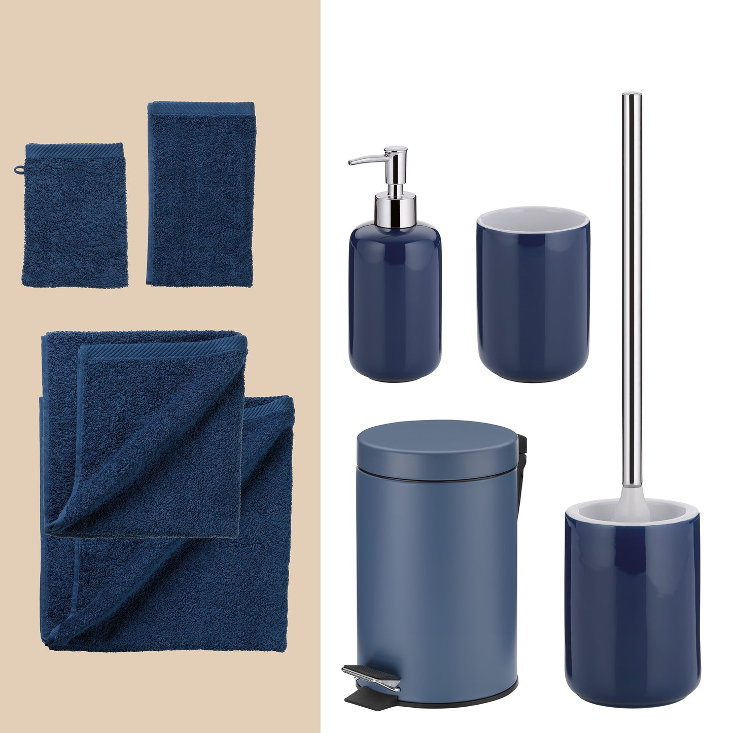 Midnight Blue – 20-delige Elegante Badkamer Set met Handdoeken & Accessoires