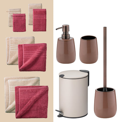 Rose Elegance – Complete 20-delige Badkamer Set: Handdoeken (2 kleuren) & Accessoires