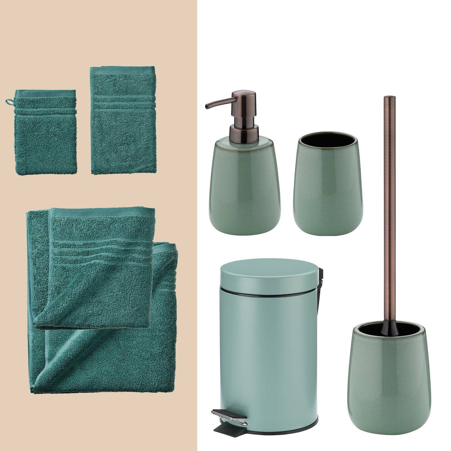 Green Escape – 20-delige Badkamer Set met Handdoeken en Accessoires