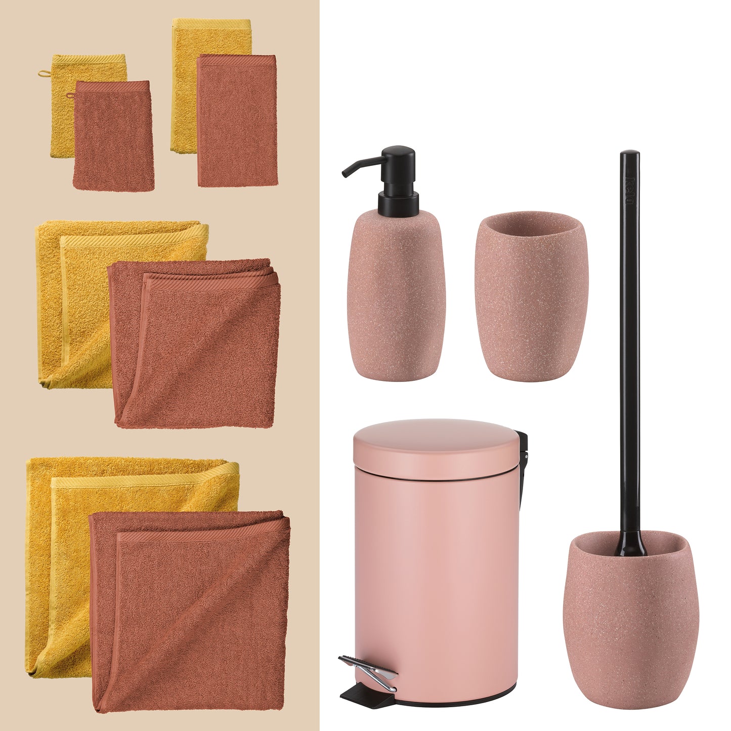 Twilight Rose – 20-delige Kleurrijke Badkamer Set met Handdoeken (2 kleuren) & Accessoires