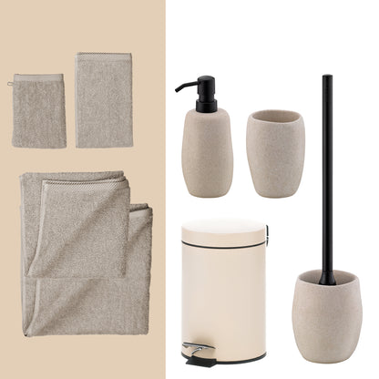 Sandstone Serenity – 20-delige Badkamer Set met Handdoeken en Accessoires