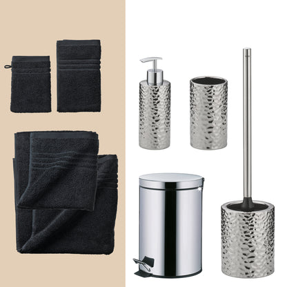 Silver Serenity – 20-delige Luxe Badkamer Set met Handdoeken & Accessoires
