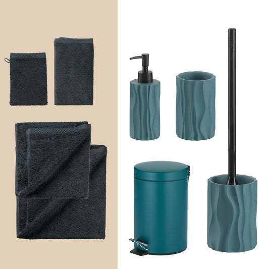 Ocean Dusk – Luxe 20-delige Badkamer Set met Handdoeken & Accessoires