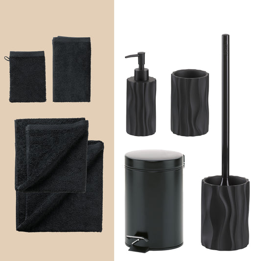 Black Velvet – Complete 20-delige Badkamer Set: Handdoeken & Accessoires