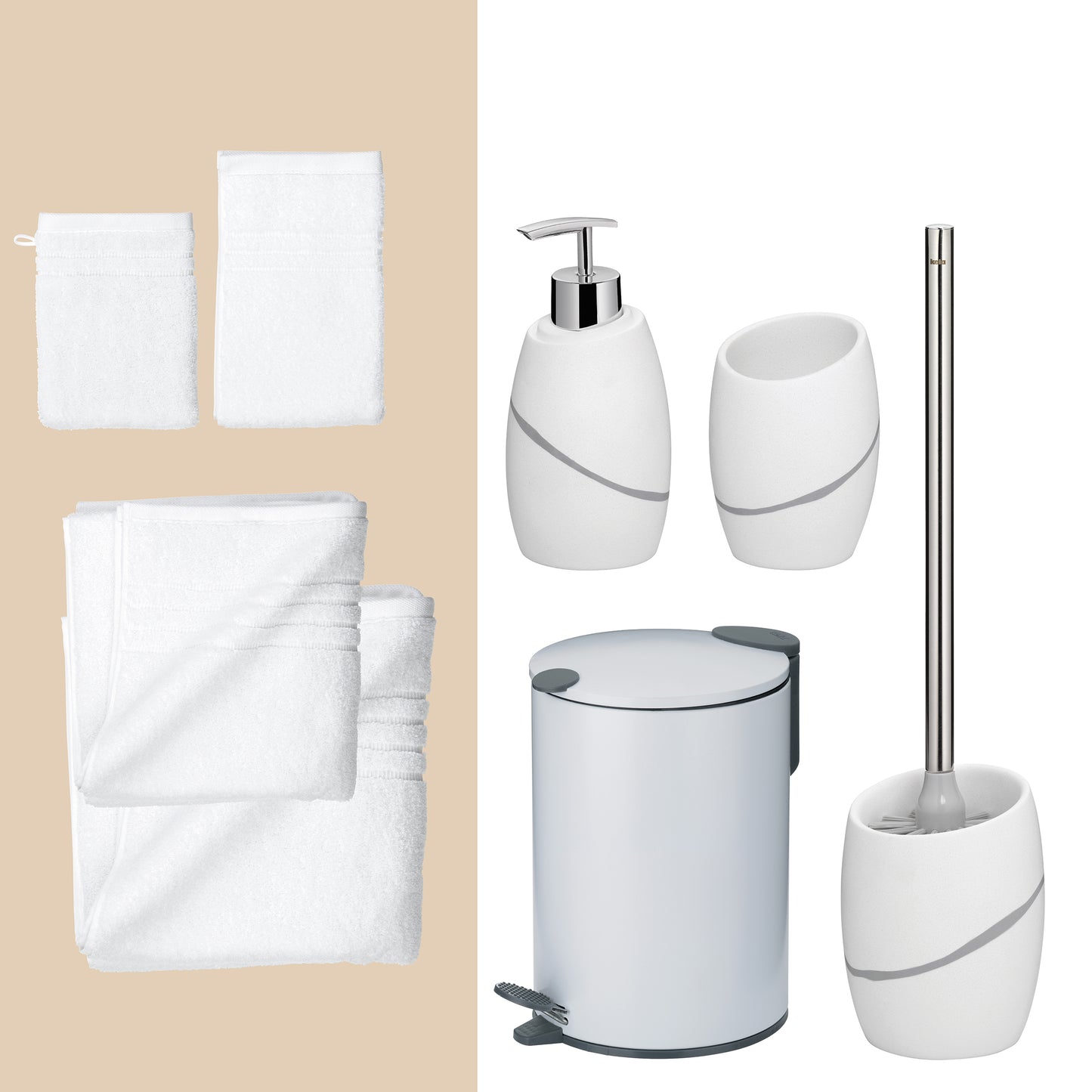 Pearl Essence – 20-delige Luxe Badkamer Set met Handdoeken & Accessoires