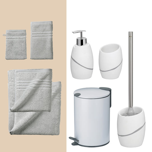 Blanche Élégance – Luxe 20-delige Badkamer Set met Handdoeken & Accessoires