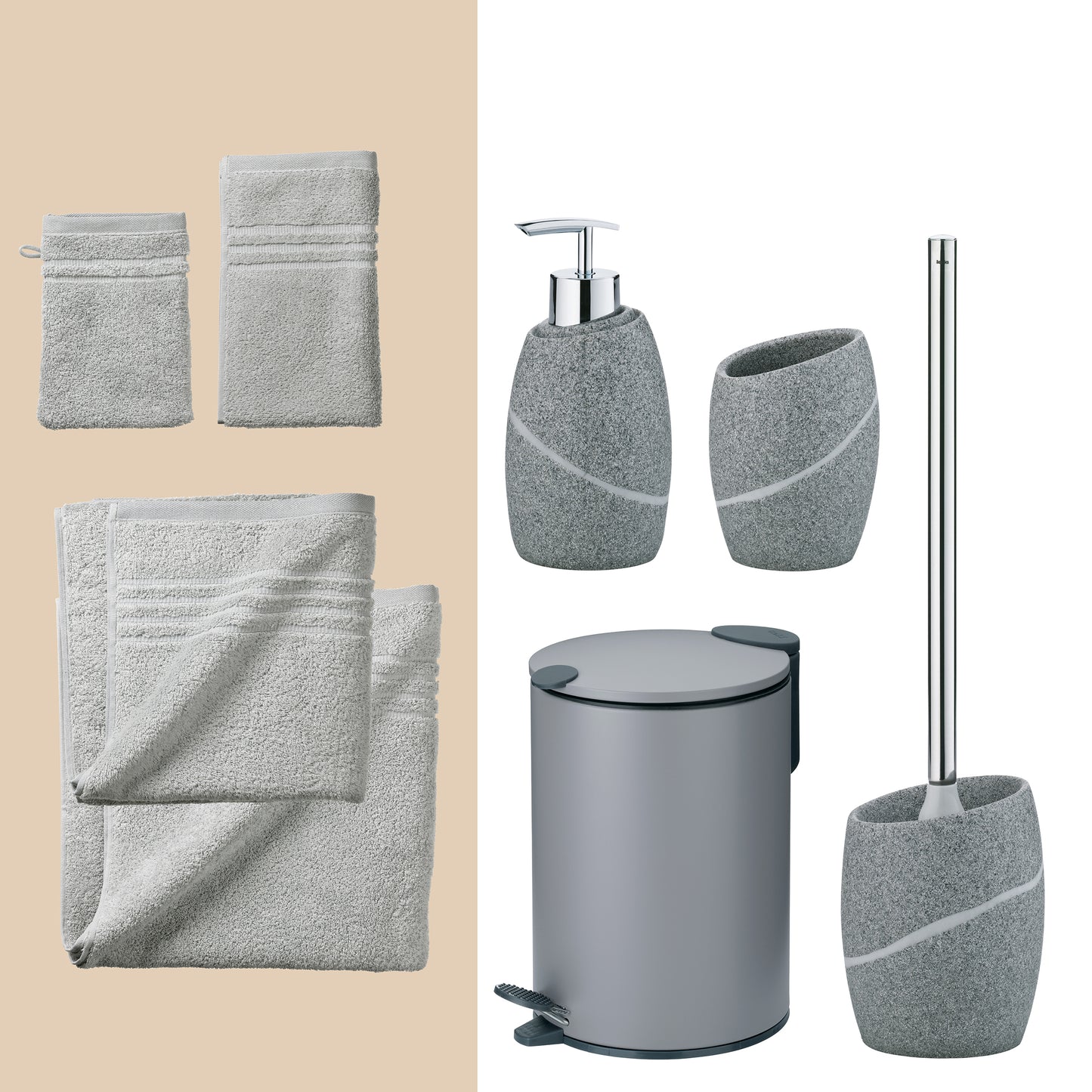 Grey Horizon – 20-delige Luxe Badkamer Set met Handdoeken & Accessoires