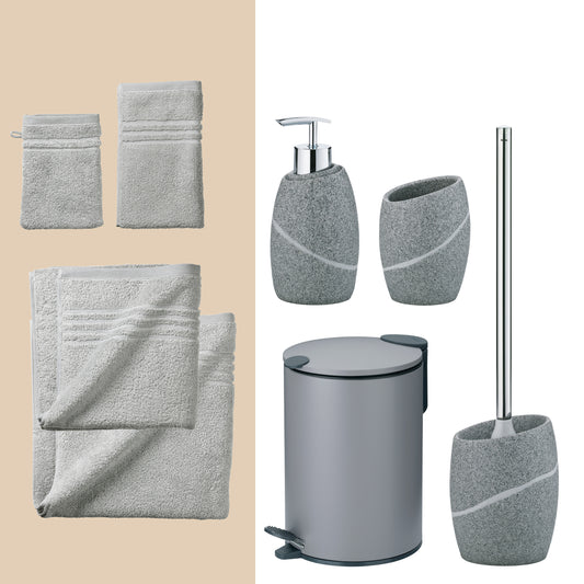 Grey Horizon – 20-delige Luxe Badkamer Set met Handdoeken & Accessoires