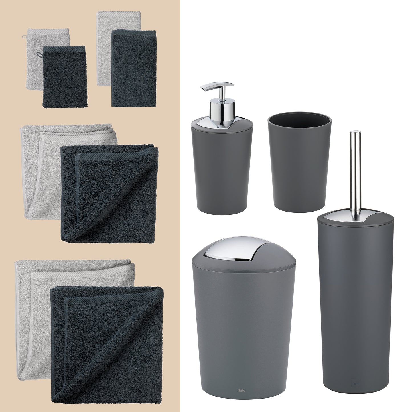 Minimal Mood – Perfect afgestemde 20-delige Badkamer Set met Handdoeken (2 kleuren) & Accessoires