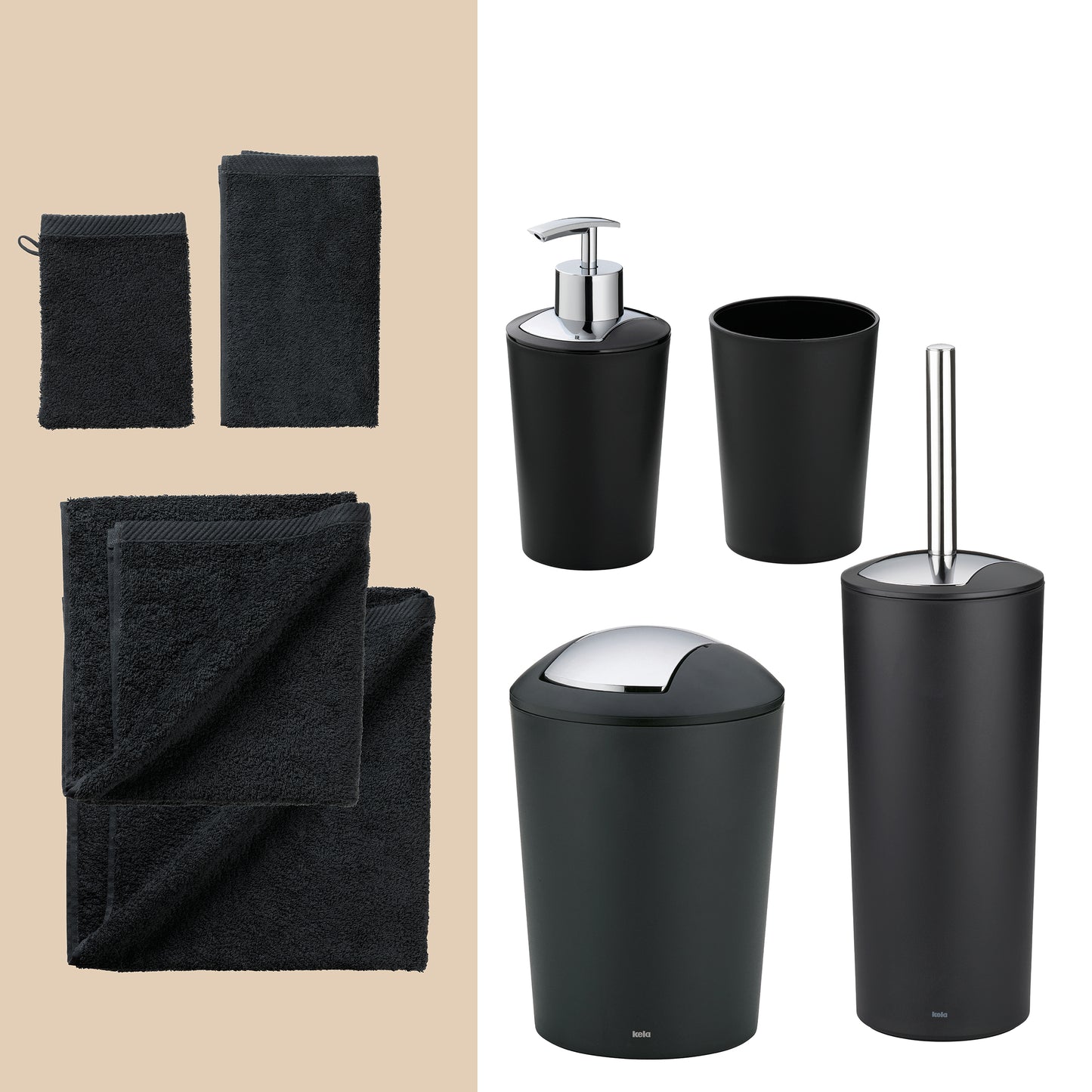 Noir Horizon – Complete 20-delige Badkamer Set: Handdoeken & Accessoires