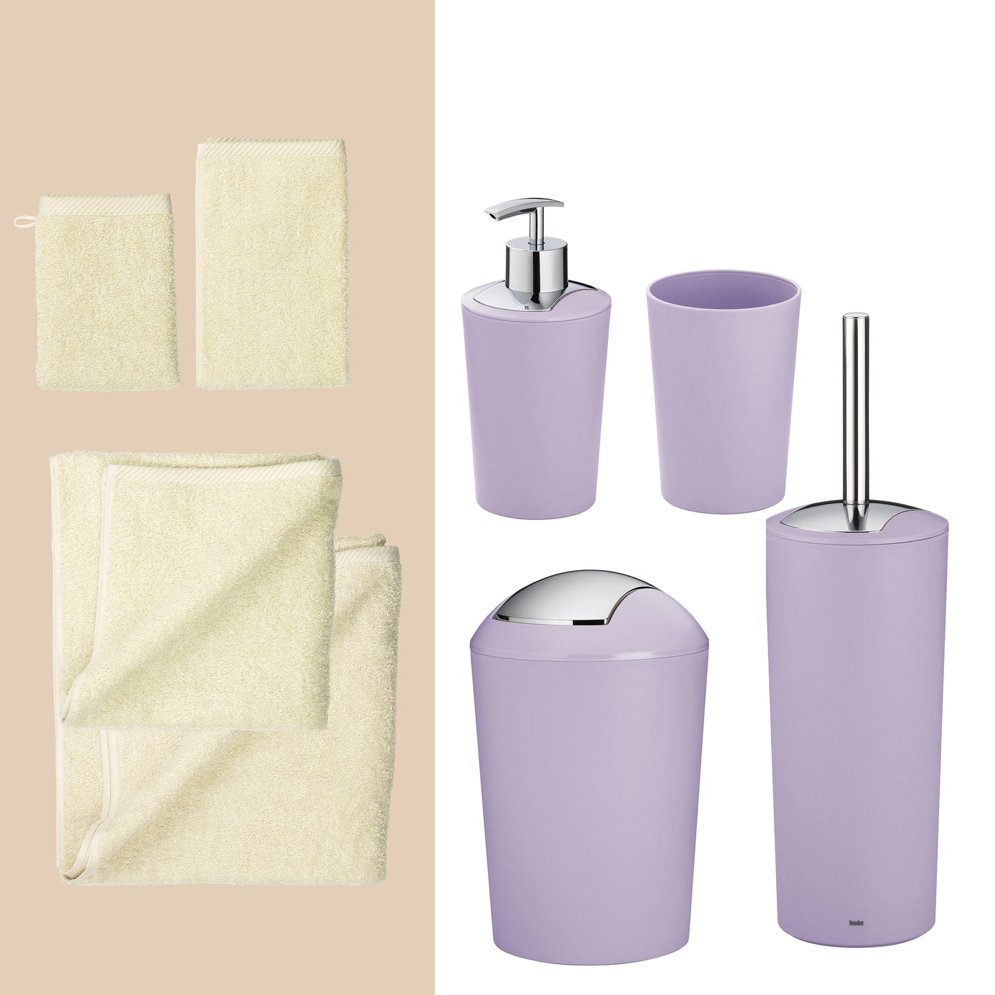 Purple Pop – 20-delige Badkamer Set met Handdoeken & Accessoires