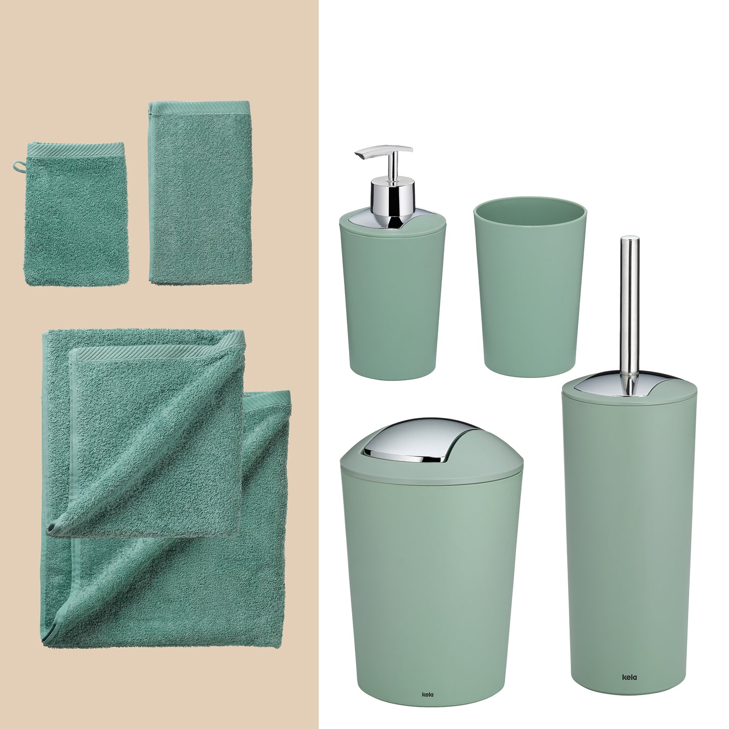 Green Harmony – Complete 20-delige Badkamer Set: Handdoeken & Accessoires
