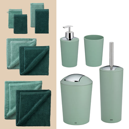 Jade Veil – 20-delige Luxe Badkamer Set met Handdoeken (2 kleuren) & Accessoires