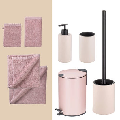 Dusty Rose – Luxe 20-delige Badkamer Set met Handdoeken & Accessoires