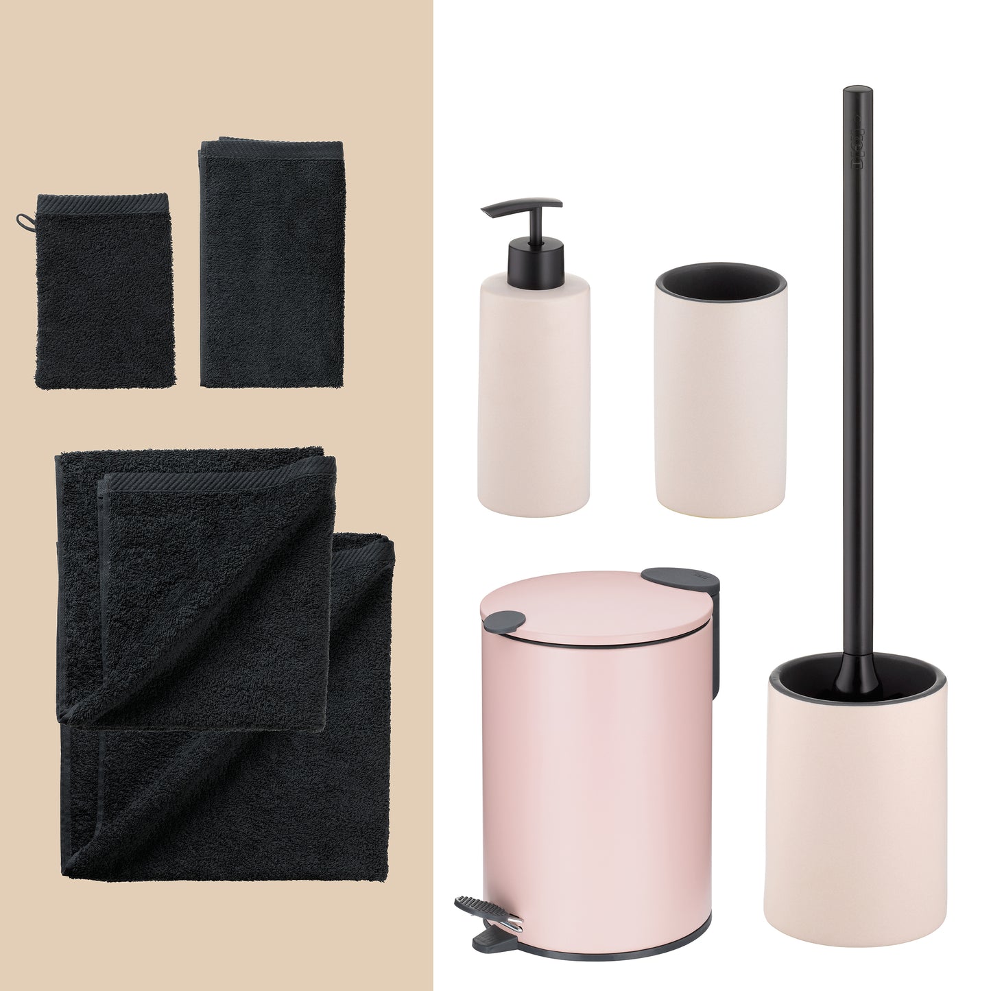Blush Noir – 20-delige Badkamer Set met Handdoeken en Accessoires