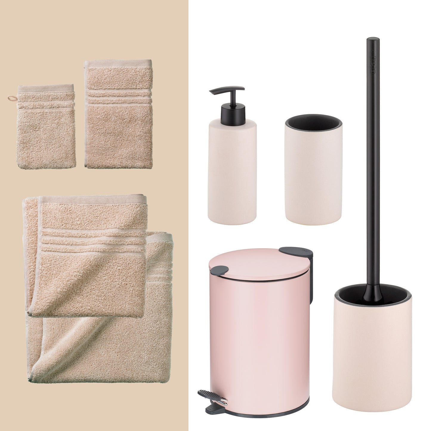 Cloud Pink – 20-delige Badkamer Set met Handdoeken en Accessoires
