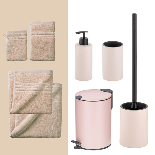 Cloud Pink – 20-delige Badkamer Set met Handdoeken en Accessoires